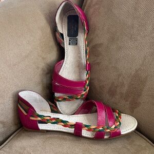 Women’s Fuchsia Braided Strap Sandals